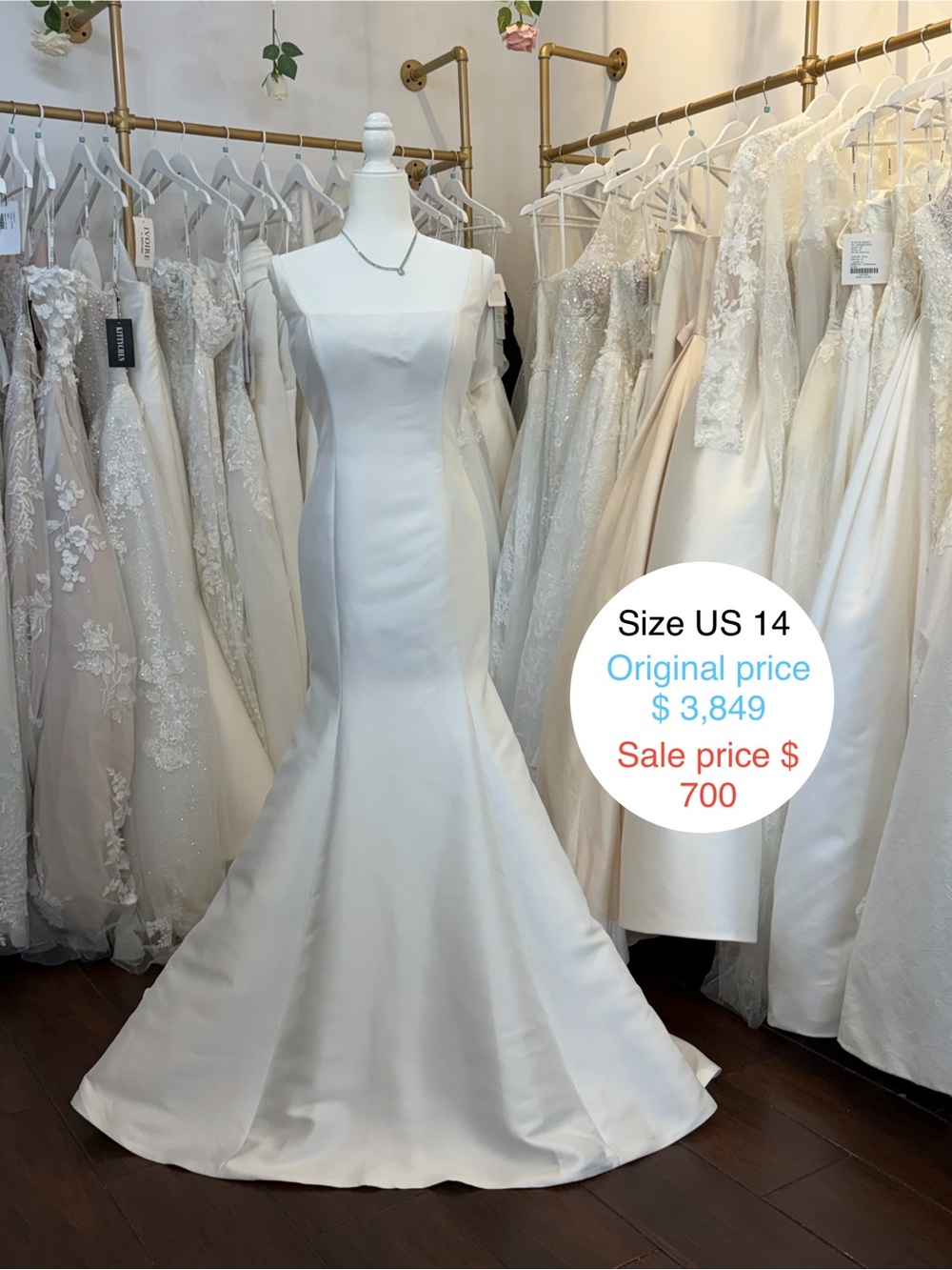 Morilee Elegant White Satin Mermaid Wedding Dress